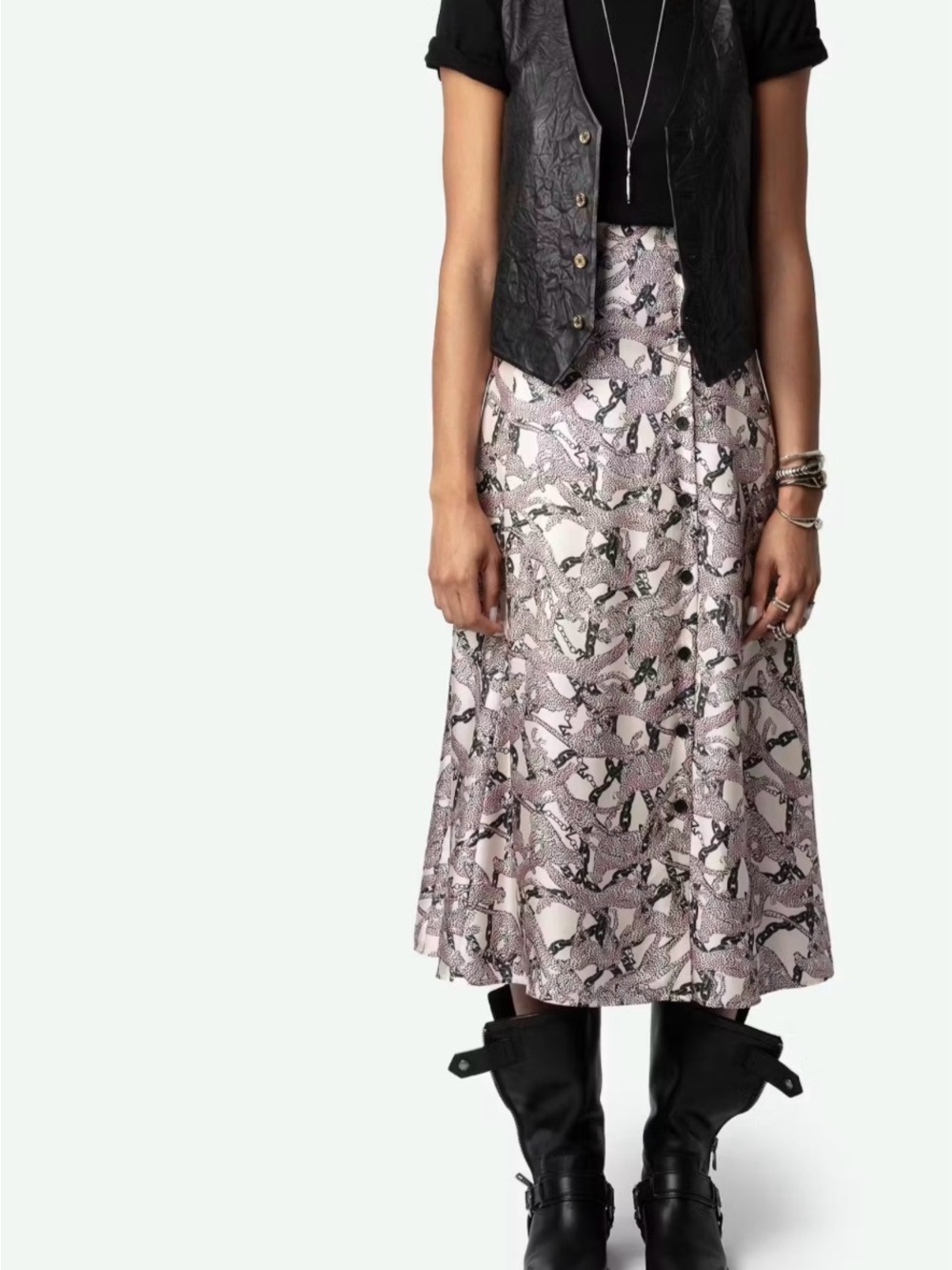 Zadig & Voltaire June Silk Skirt MSRP $458